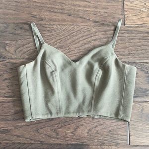 Forest green Aritzia crop top